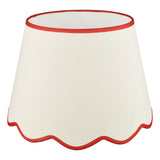 Dar Poma Natural Linen Tapered Drum Shade 45cm Red Trim