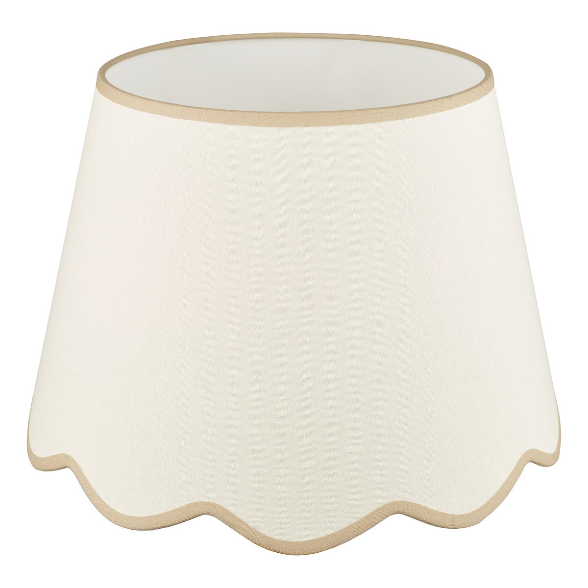 Dar Poma Natural Linen Tapered Drum Shade 45cm Taupe Trim