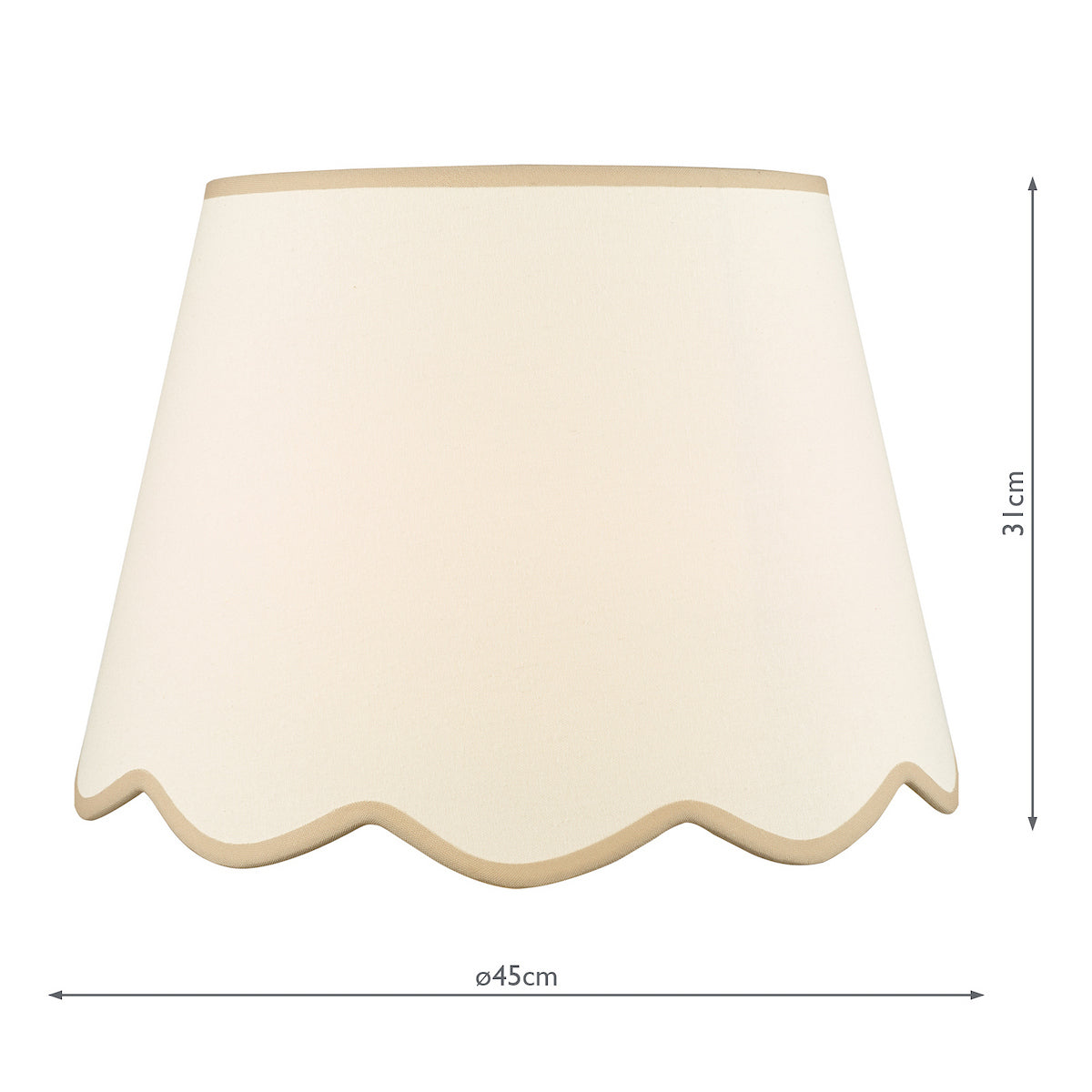 Dar Poma Natural Linen Tapered Drum Shade 45cm Taupe Trim