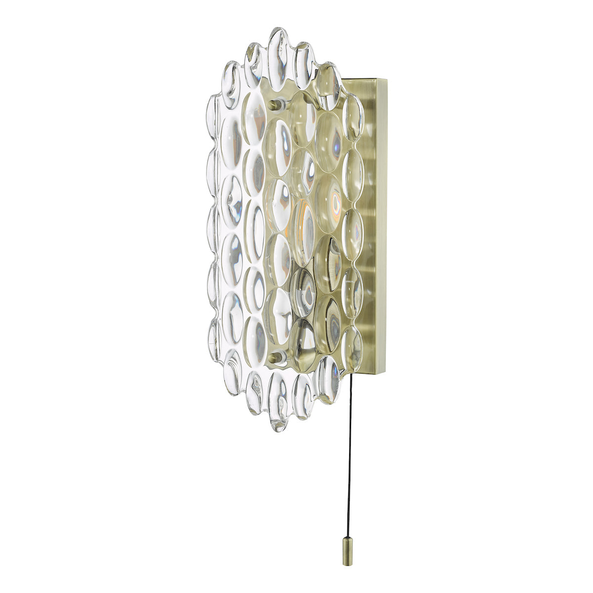 Dar Gold Collection Porthos Wall Light Antique Brass Glass –  from Amos Lighting + Home