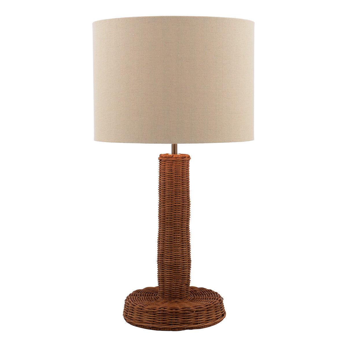 Joules Portree Table Lamp Rattan and Satin Bronze With Shade