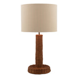 Joules Portree Table Lamp Rattan and Satin Bronze With Shade