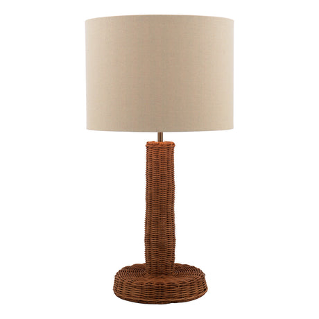 Joules Portree Table Lamp Rattan and Satin Bronze With Shade