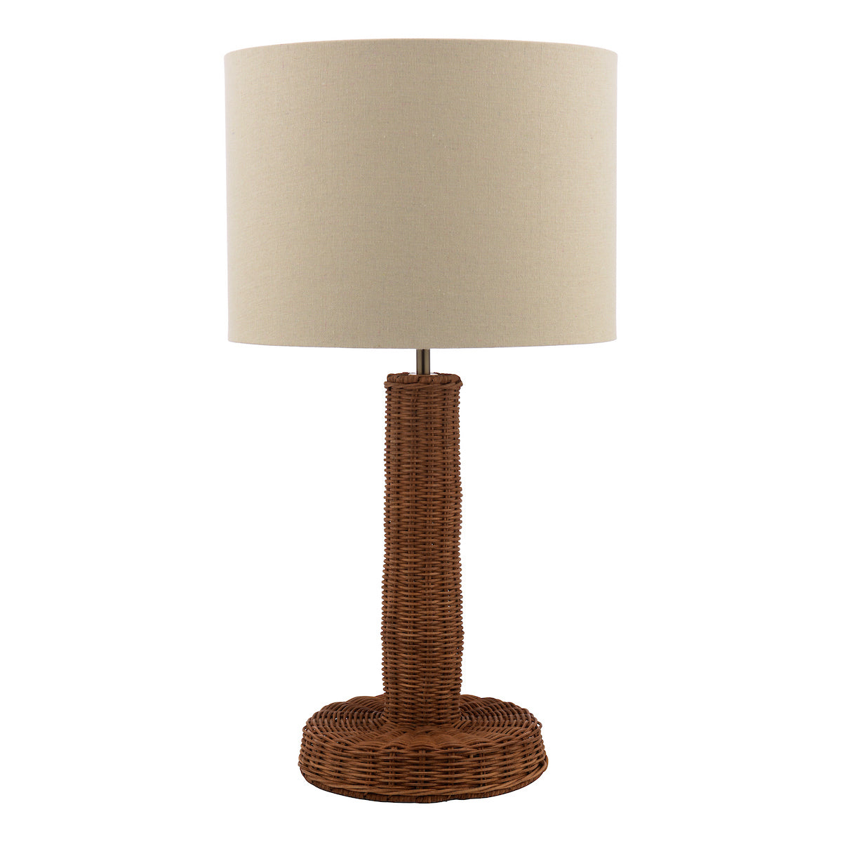 Joules Portree Table Lamp Rattan and Satin Bronze With Shade