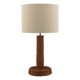 Joules Portree Table Lamp Rattan and Satin Bronze With Shade