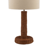 Joules Portree Table Lamp Rattan and Satin Bronze With Shade