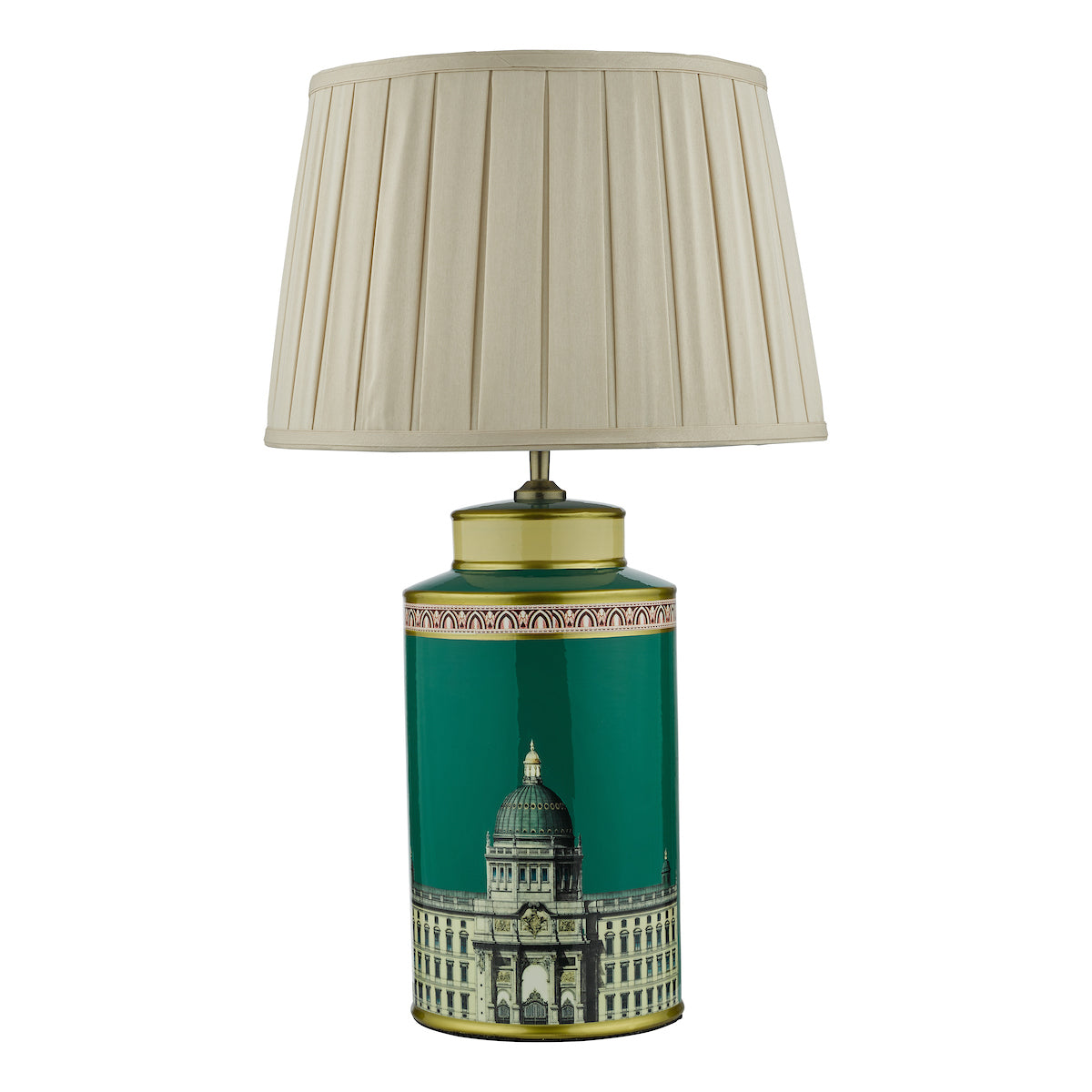 Dar Gold Collection Prospect Ceramic Table Lamp Building Print Base –  from Amos Lighting + Home