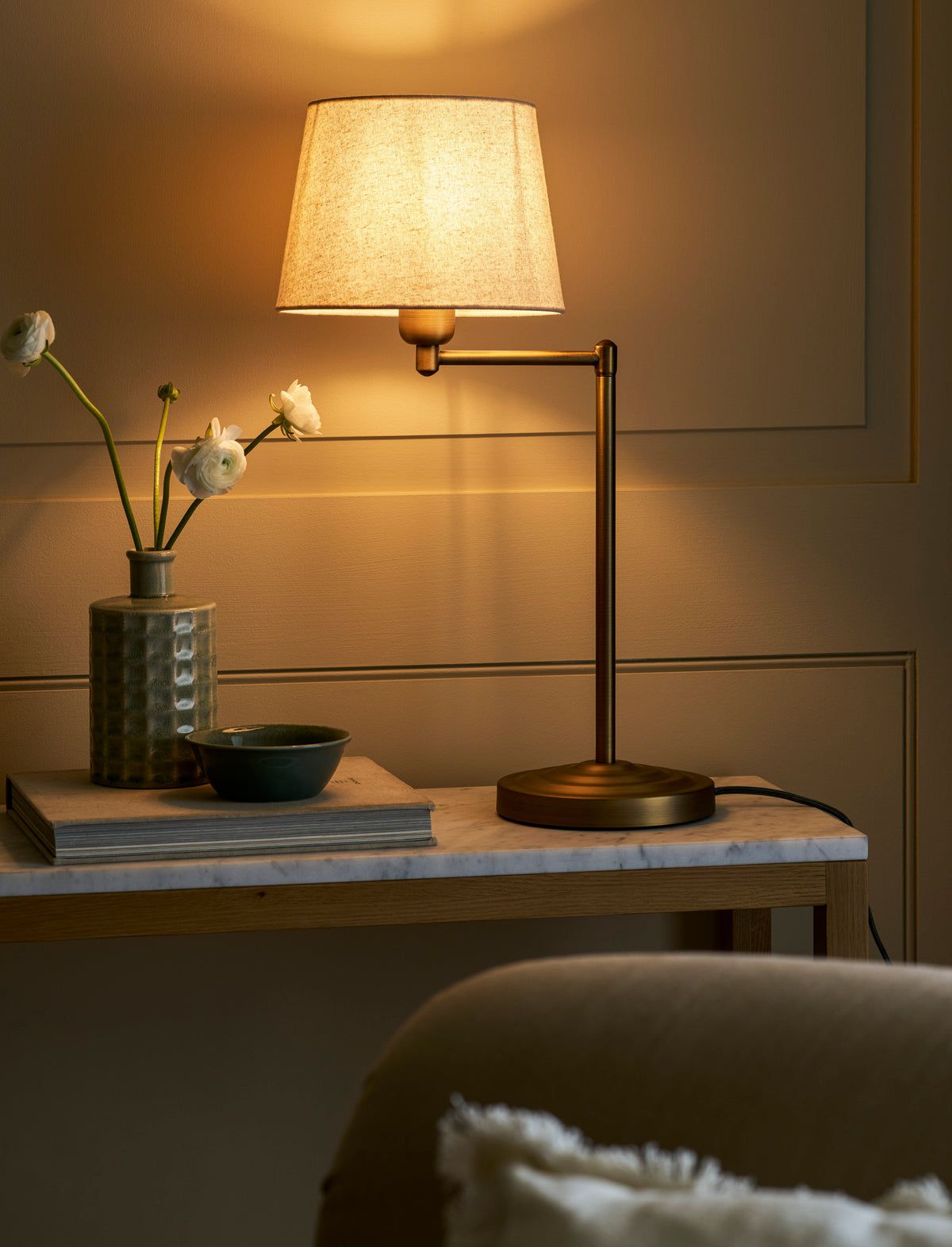 Garden Trading Peartree Table Lamp with Shade Antique Bronze