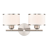 Franklite Polaris 2lt Wall light in Satin Nickel