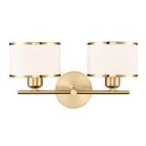 Franklite Polaris 2lt Wall light in Aged Brass
