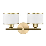 Franklite Polaris 2lt Wall light in Aged Brass