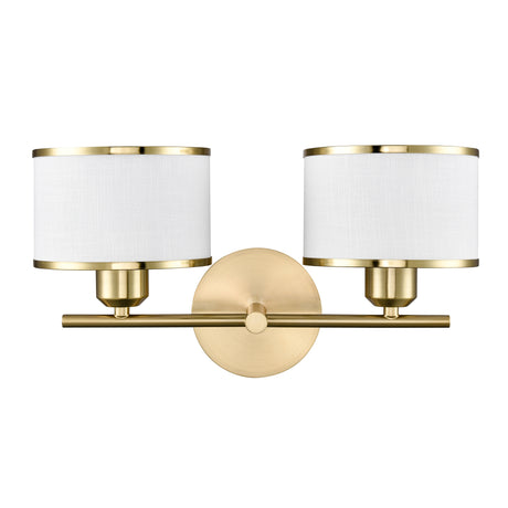 Franklite Polaris 2lt Wall light in Aged Brass