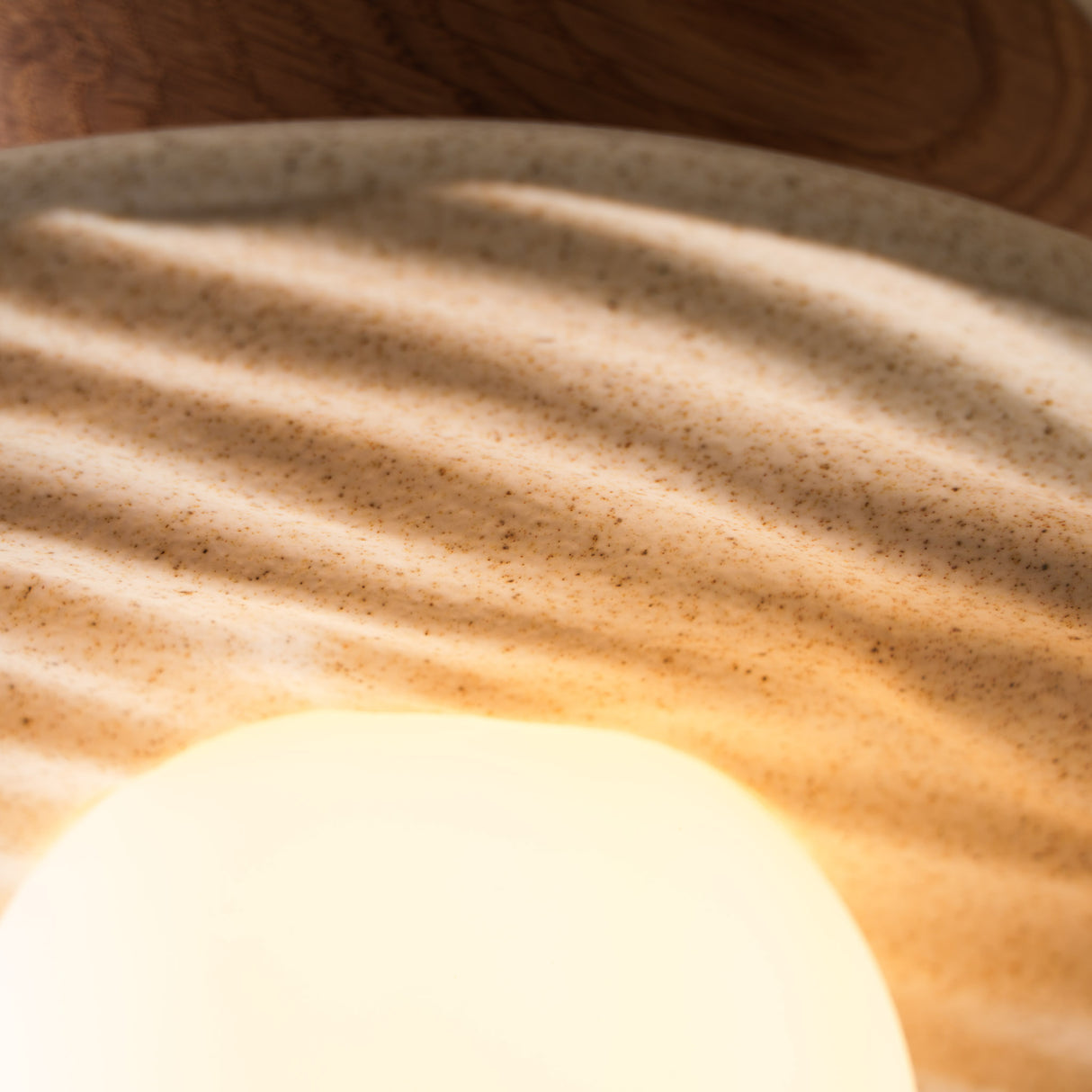 Studio Haran Porth Flush Wall Light in Ceramic and Oak