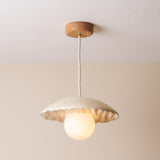 Studio Haran Porth Pendant Light in Ceramic and Oak