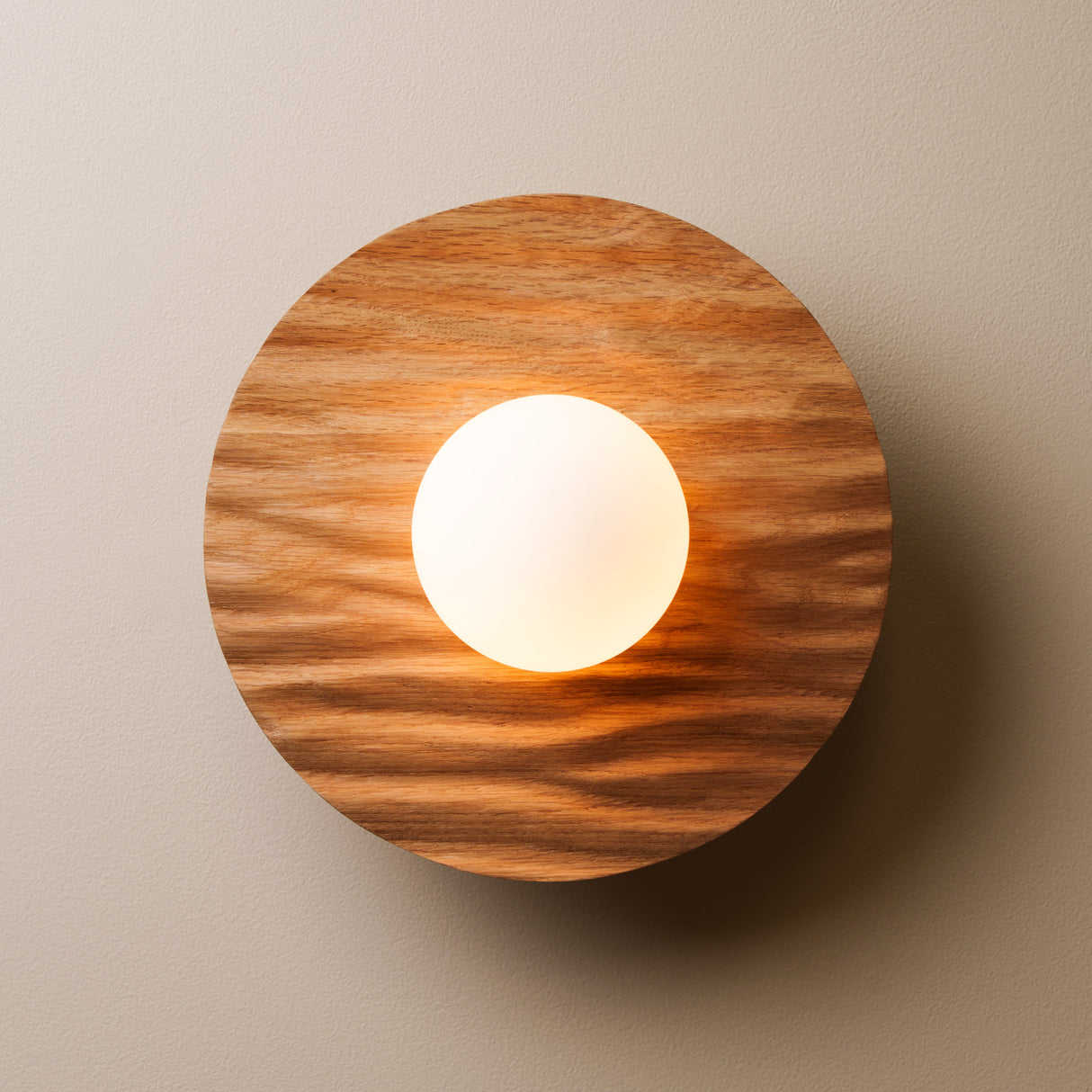 Studio Haran Porth Flush Wall Light in Solid Oak