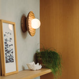 Studio Haran Porth Flush Wall Light in Solid Oak