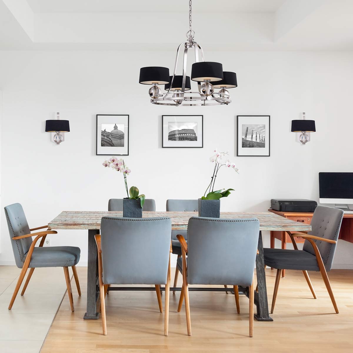 Quoizel Gotham 4 Light Chandelier Silver