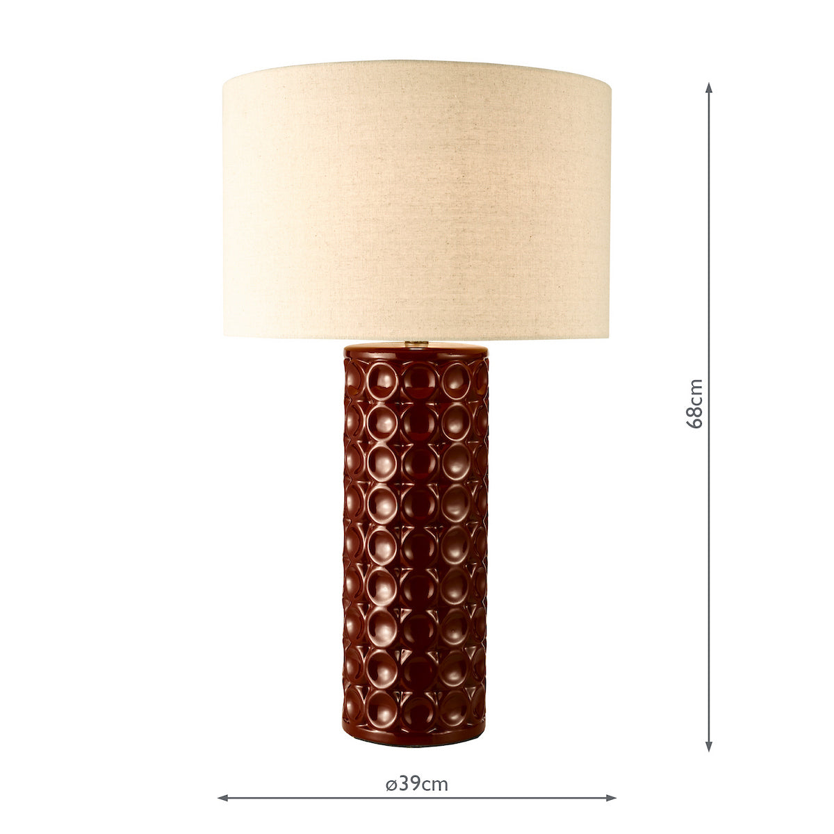 Dar Raja Table Lamp Red and Antique Bronze With Shade