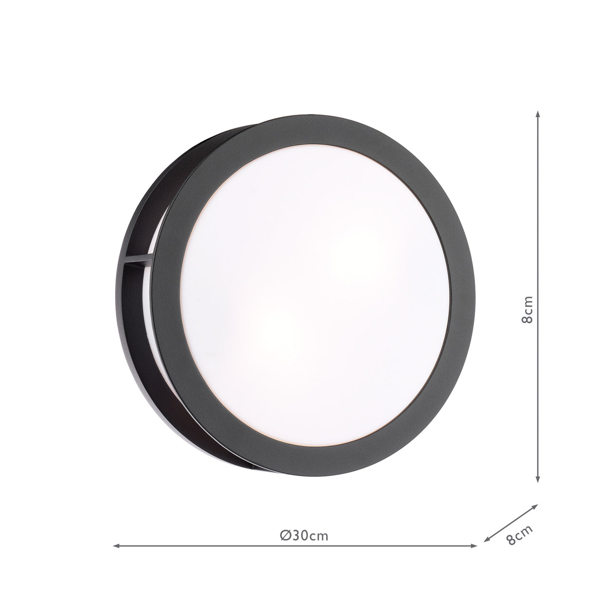 Dar Ratana Outdoor Wall Light Matt Black and Opal IP44