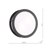 Dar Ratana Outdoor Wall Light Matt Black and Opal IP44