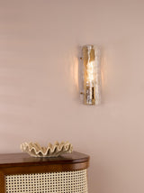 Dar Ravis Wall Light Antique Bronze and Textured Glass