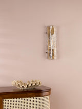 Dar Ravis Wall Light Antique Bronze and Textured Glass