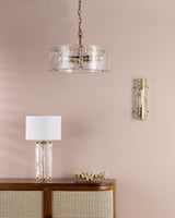 Dar Ravis Wall Light Antique Bronze and Textured Glass