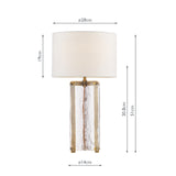 Dar Ravis Table Lamp Antique Bronze and Textured Glass With Shade