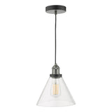 Dar Ray 1 Light Single Pendant Antique Nickel Clear Glass –  from Amos Lighting + Home