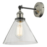 Dar Ray Single Wall Light Antique Nickel Clear Glass –  from Amos Lighting + Home