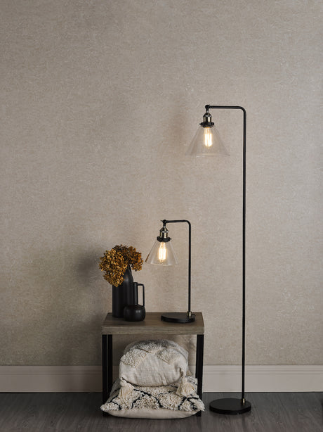 Dar Ray Floor Lamp Antique Brass and Glass –  from Amos Lighting + Home