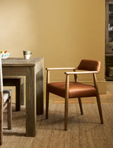 Garden Trading Rowden Leather Dining Chair Ash Wood