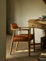 Garden Trading Rowden Leather Dining Chair Ash Wood