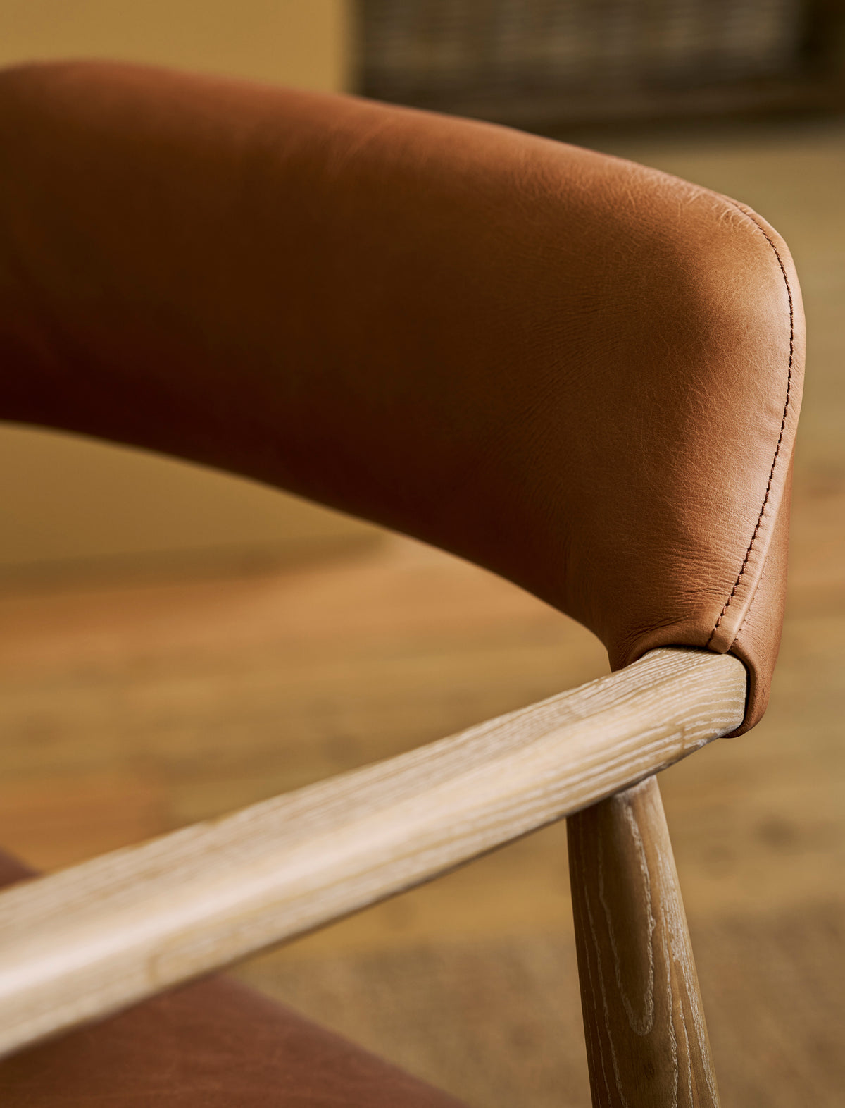 Garden Trading Rowden Leather Dining Chair Ash Wood