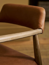 Garden Trading Rowden Leather Dining Chair Ash Wood
