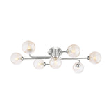 Dar Reyna 7lt Semi Flush Polished Chrome With Twisted Amber Glass