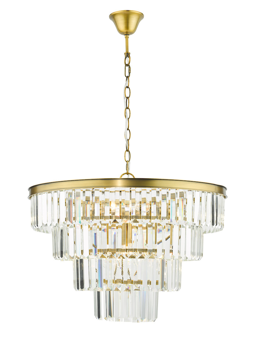 Dar Gold Rhapsody 6 Light Tiered Pendant Crystal & Bronze –  from Amos Lighting + Home