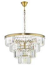 Dar Gold Rhapsody 6 Light Tiered Pendant Crystal & Bronze –  from Amos Lighting + Home