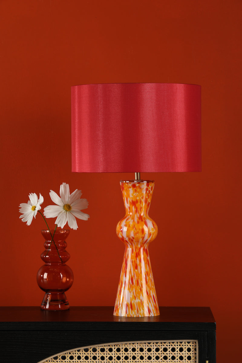 Dar Rheneas Table Lamp Red Glass With Shade –  from Amos Lighting + Home