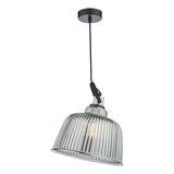 Dar Rhode Single Large Pendant Polished Chrome Smoked Glass –  from Amos Lighting + Home