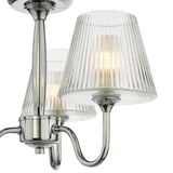 Dar Rimaz 3 Light Bathroom Semi Flush Polished Chrome and Ribbed Glass IP44