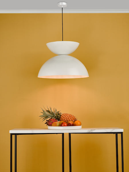 Dar Riya Japandi Style Pendant Matt White –  from Amos Lighting + Home