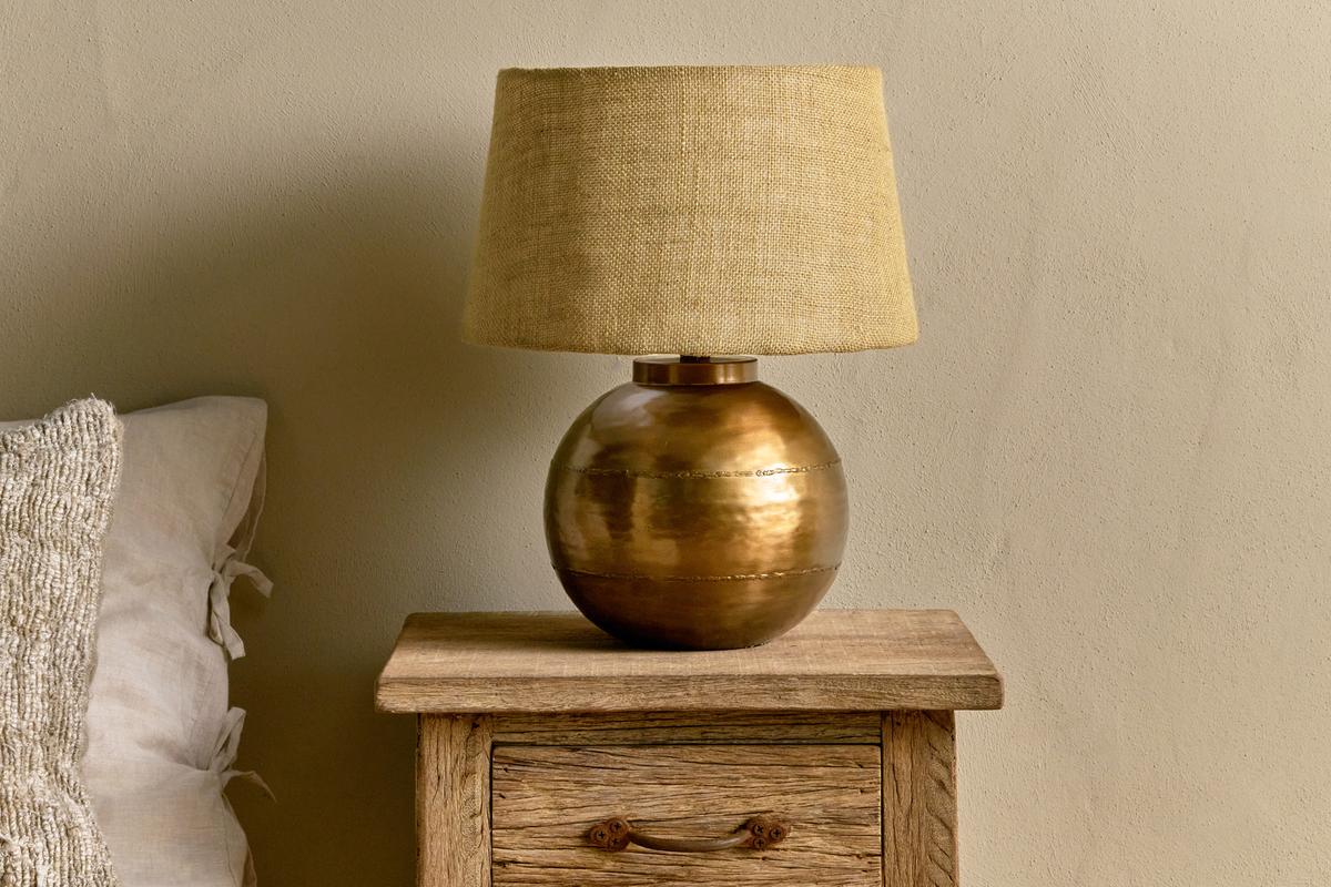 Nkuku Rasan Antique Brass Table Lamp