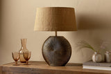 Nkuku Ramvas Etched Antique Brass Table Lamp