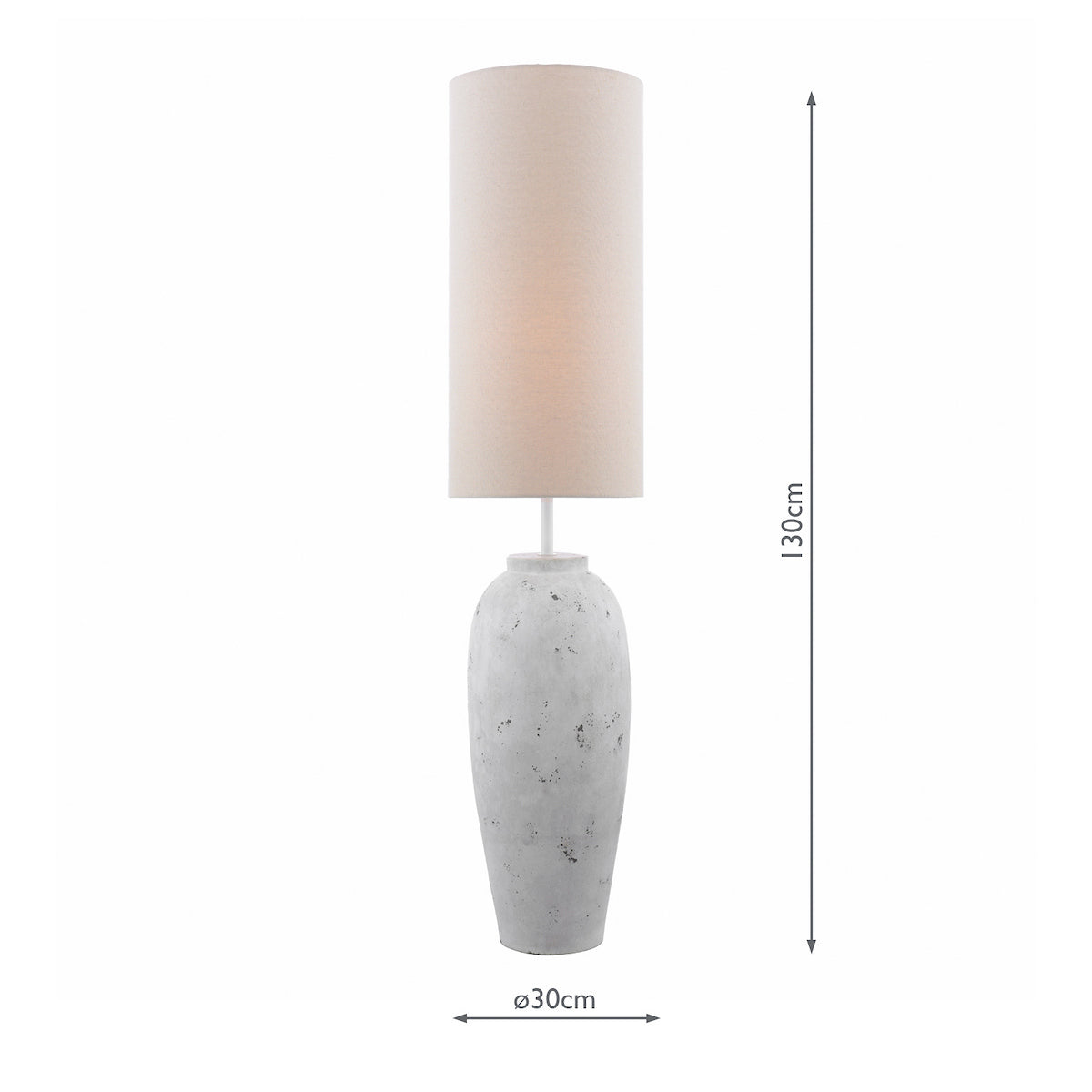 Dar Roetta Floor Lamp White and Natural With Shade