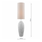 Dar Roetta Floor Lamp White and Natural With Shade