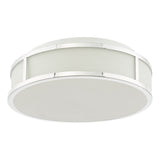 Dar Royce 2 Light Bathroom Flush Polished Chrome and Opal Glass IP44