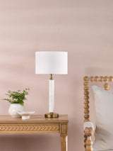 Dar Ruperta Table Lamp Antique Bronze and Marble With Shade