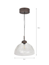 Garden Trading Fovant Glass Pendant Light Antique Bronze Finish Large