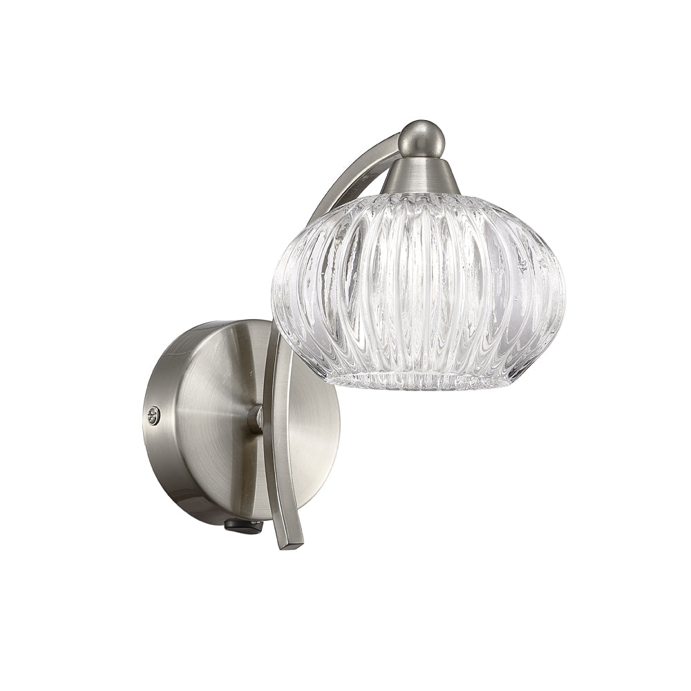 Franklite Ripple Wall Light Satin Nickel